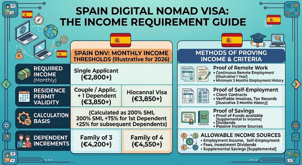 Spain digital nomad visa income requirements