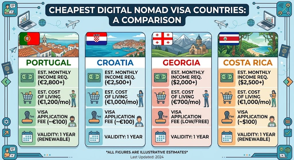 cheapest digital nomad visa countries